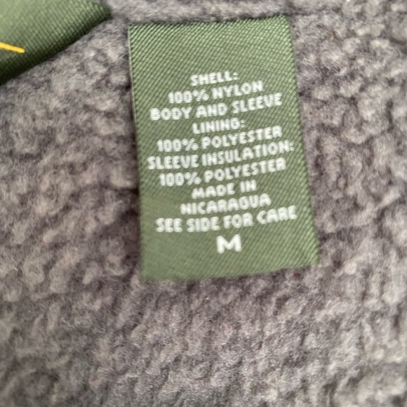 Eddie Bauer Mens Pullover Quarter Zip Nylon Jacket Size M‎ Olive Fleece Line - Picture 8 of 16